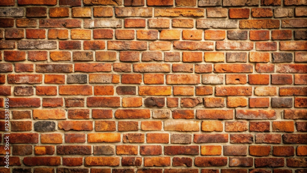 Naklejka premium Brick wall background with rough texture and rustic charm, brick, wall, background, texture, rough, rustic, red