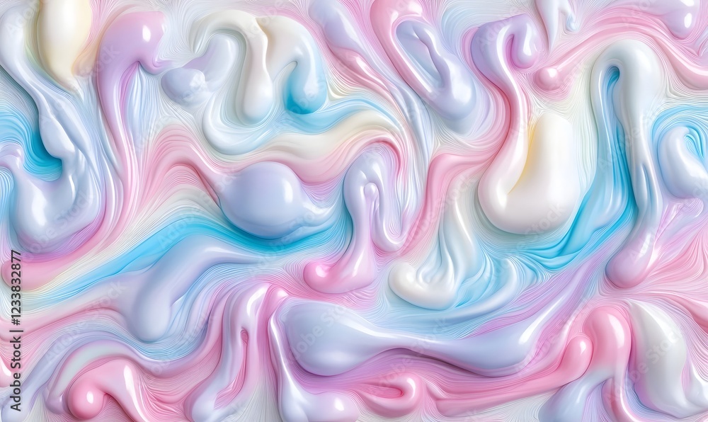 Fototapeta premium Swirling pastel cream texture, abstract background for design