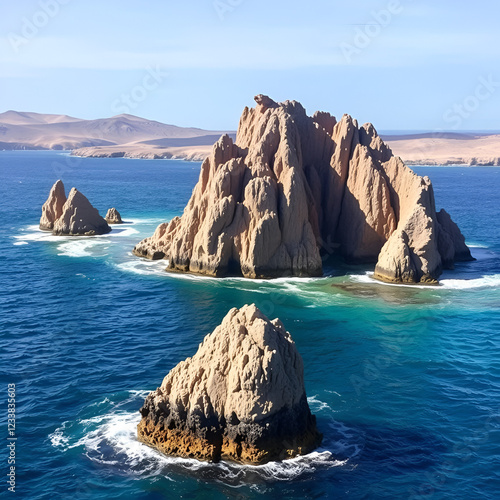 Ballestas Islands, important marine biodiversity and adventure sports for ecotourism in Paracas Ica, Peru photo