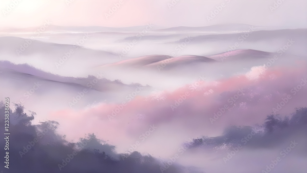 Mountains Shrouded in Swirling Mist Clouds Over the Mountains Mountains Shrouded in Swirling Mist Clouds Over the Mountains