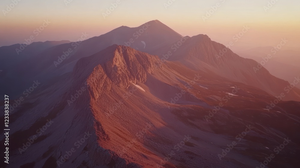 Naklejka premium Majestic Sunset over the Mountain Ridge