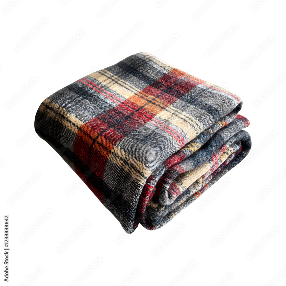 Wool Blanket with Traditional Tartan Design Isolated on Transparent Background Wool Blanket with Traditional Tartan Design Isolated on Transparent Background