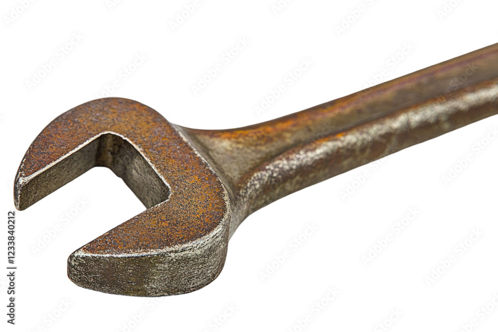 Closeup of a Rusty Old Wrench Tool Isolated on Black Background Detailed Macro Photography of Weathered Metal Closeup of a Rusty Old Wrench Tool Isolated on Black Background Detailed Macro Photography of Weathered Metal