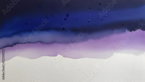 Abstract Watercolor Painting in Shades of Blue and Purple  Background
