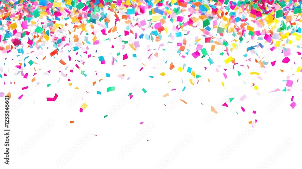 Colorful Confetti Falling at a Festive Celebration Creating an Engaging Background with Clear Space for Custom Text or Messages Colorful Confetti Falling at a Festive Celebration Creating an Engaging Background with Clear Space for Custom Text or Messages