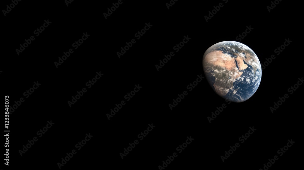 Naklejka premium Earth from Space with Planet View and Blank Copy Space for Customizable Text or Graphics