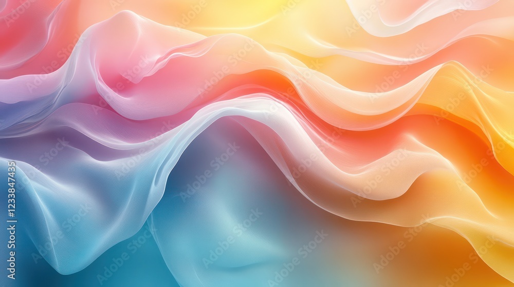 Fototapeta premium Abstract Colorful Waves: A Pastel Dream