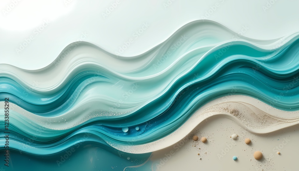 Stylized ocean wave abstract art. Summer, beach, and water concept. Stylized ocean wave abstract art. Summer, beach, and water concept.