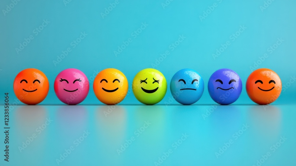 A feedback and rating concept with emoji faces from sad to happy A feedback and rating concept with emoji faces from sad to happy