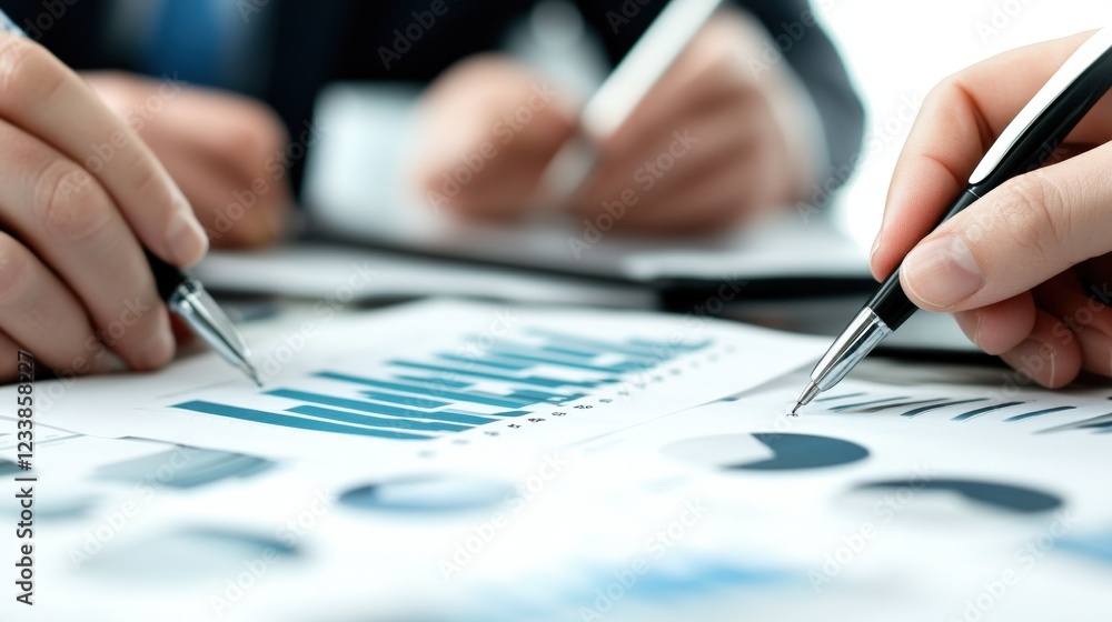 Business Meeting with Charts and Graphs Focused on Analytics