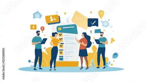 A marketing team reviewing online customer ratings and testimonials
