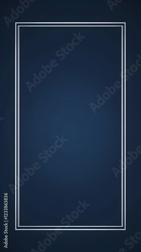 Elegant navy blue background with a double silver frame, perfect for adding text or images. Ideal for invitations, presentations, or website design.