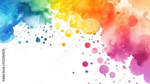Vibrant watercolor splash with colorful abstract patterns ideal for creating a cosmic theme or artistic backgrounds for creative projects