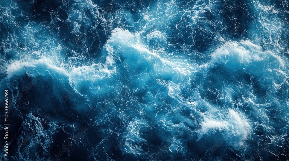 Ocean's Majesty: A Deep Blue Aerial View of Turbulent Waters Ocean's Majesty: A Deep Blue Aerial View of Turbulent Waters