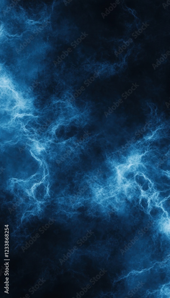 Fototapeta premium Abstract blue nebula, cosmic energy swirls, vibrant galaxy texture.