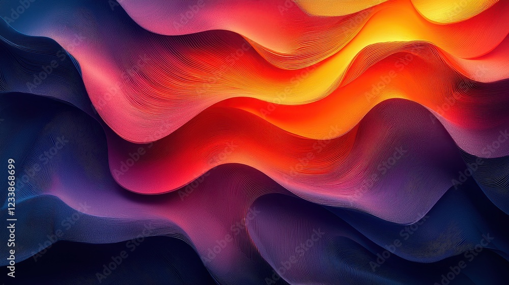 Abstract waves of vibrant colors creating a dynamic, flowing pattern. Abstract waves of vibrant colors creating a dynamic, flowing pattern.