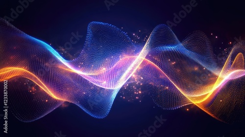 Cosmic Energy Waves in Vibrant Colors Creating Dynamic Background Effect with Copyspace for Text or Graphics