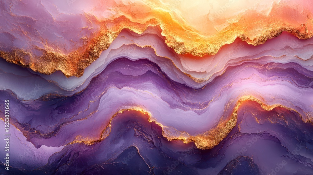 Abstract Purple and Gold Marble Texture: A Luxurious and Elegant Design Abstract Purple and Gold Marble Texture: A Luxurious and Elegant Design