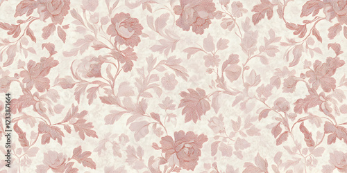 Elegant blush pink floral pattern, seamless repeat texture. Perfect for textile design, wallpaper, or surface pattern.