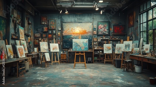 Wallpaper Mural A breathtaking glimpse into an artist's haven, a haven of creativity where countless masterpieces are born. Torontodigital.ca