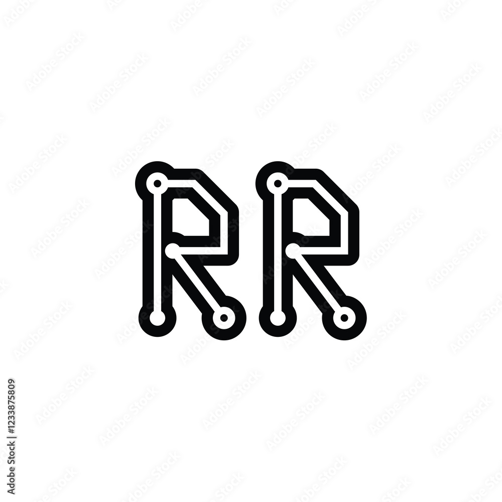 RR monogram logo design letter text name symbol monochrome logotype alphabet character simple logo