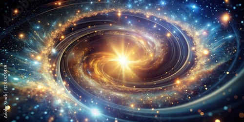 Swirling Cosmic Vortex with Twinkling Lights and Glowing Stars, glow, celestial,  glow, celestial, nebula, space