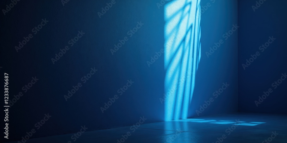 Fototapeta premium A captivating medium-close-up of layered dark blue walls gleams under soft light; each brushstroke reveals subtle depth and texture, inviting viewers into an immersive chromatic play. (196 characters)