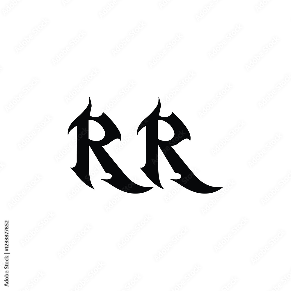 RR monogram logo design letter text name symbol monochrome logotype alphabet character simple logo RR monogram logo design letter text name symbol monochrome logotype alphabet character simple logo