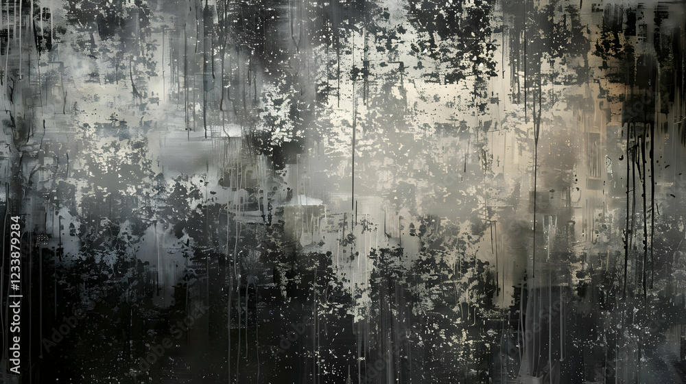 Abstract texture with dark tones and drips, creating a moody atmosphere. Abstract texture with dark tones and drips, creating a moody atmosphere.