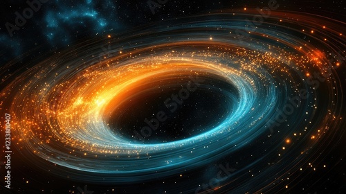 Vibrant Cosmic Waves in Multicolored Ripples of Emotion with Space for Text and Artwork