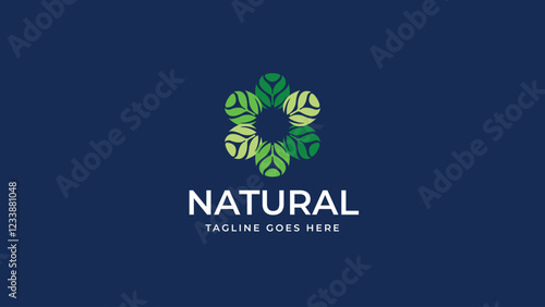 Green leaf logo, ecology natural design product. Vector illustration.
