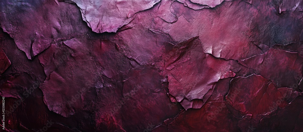 Naklejka premium Textured abstract background featuring deep burgundy and plum shades with intricate layers and variations. Copy Space available.