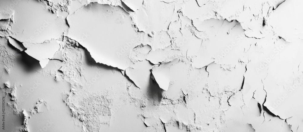 Peeling white paint texture on surface with detailed cracks and chips providing interesting background with Copy Space Peeling white paint texture on surface with detailed cracks and chips providing interesting background with Copy Space