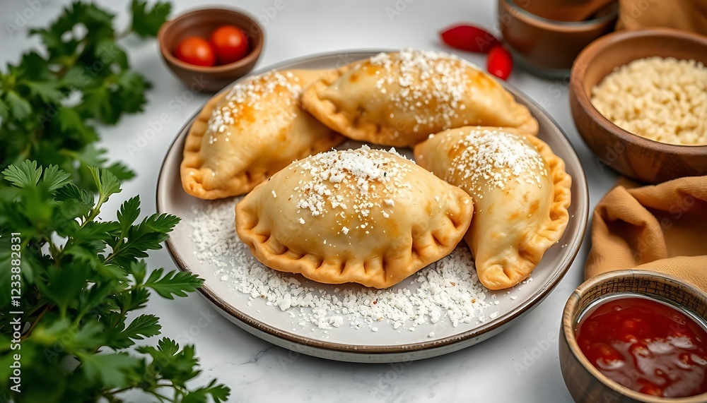 Golden Empanadas: A Delicious and Rustic Culinary Scene Golden Empanadas: A Delicious and Rustic Culinary Scene
