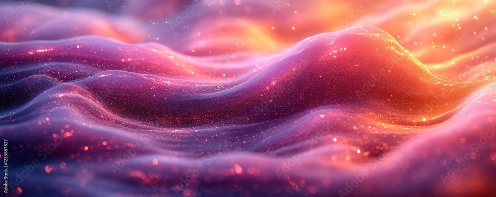 Obraz premium Enchanted Glittering Waves: A Dreamlike Abstract Landscape