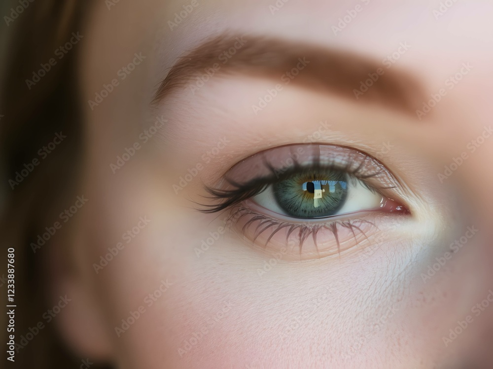 Obraz premium Close up of image showcasing the beautiful green eyes of a woman