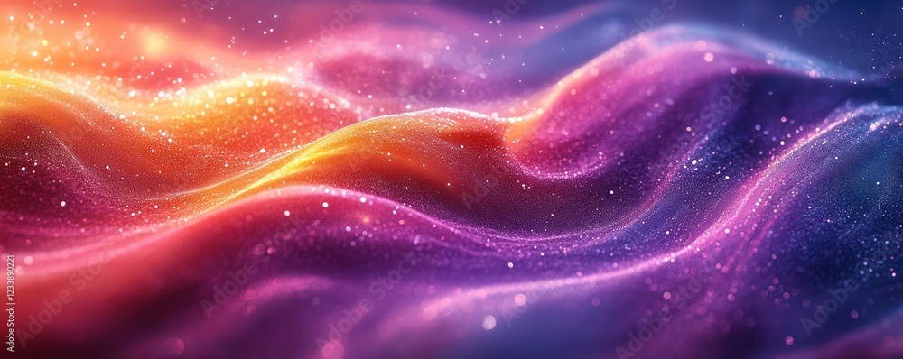 Obraz premium Abstract Colorful Waves of Light and Sparkle