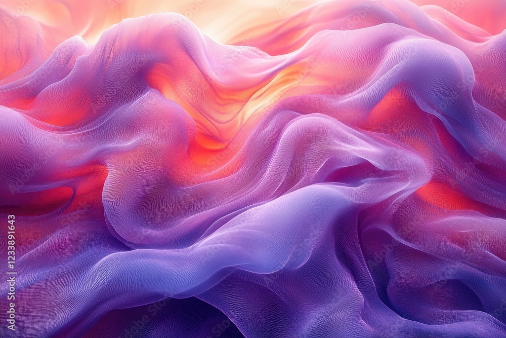Obraz premium Abstract Purple Waves Flowing Softly