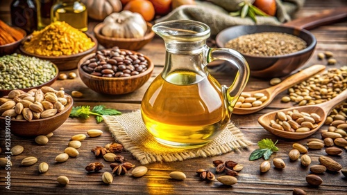 Freshly squeezed vegetable oil extracted from various seeds and nuts for cooking or culinary purposes