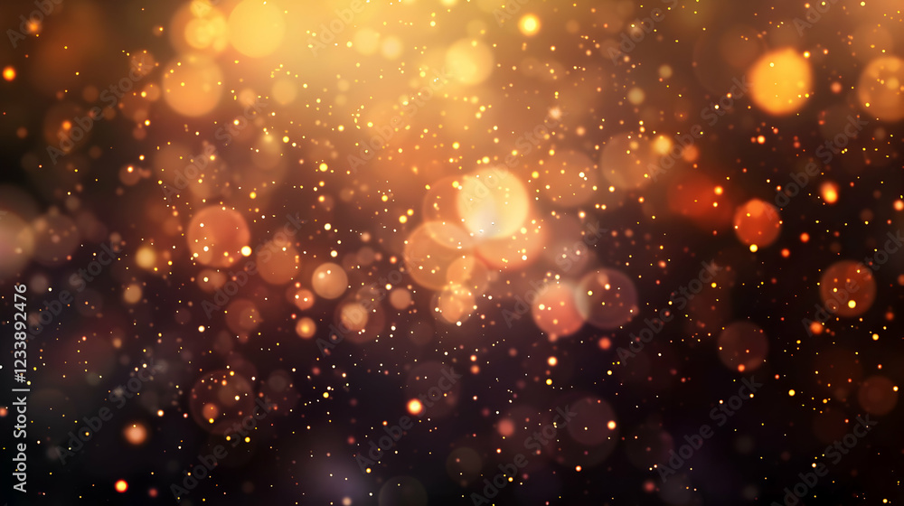 Obraz premium A vibrant background of shimmering golden bokeh lights, creating a festive atmosphere.