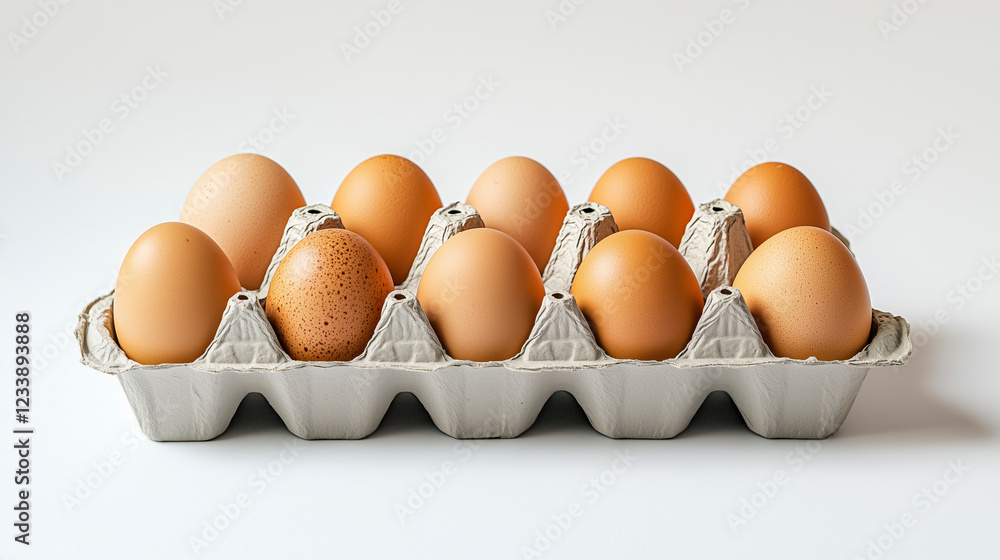 Stunning macro view of brown eggs in a carton, isolated with sharp details under professional lighting. Stunning macro view of brown eggs in a carton, isolated with sharp details under professional lighting.