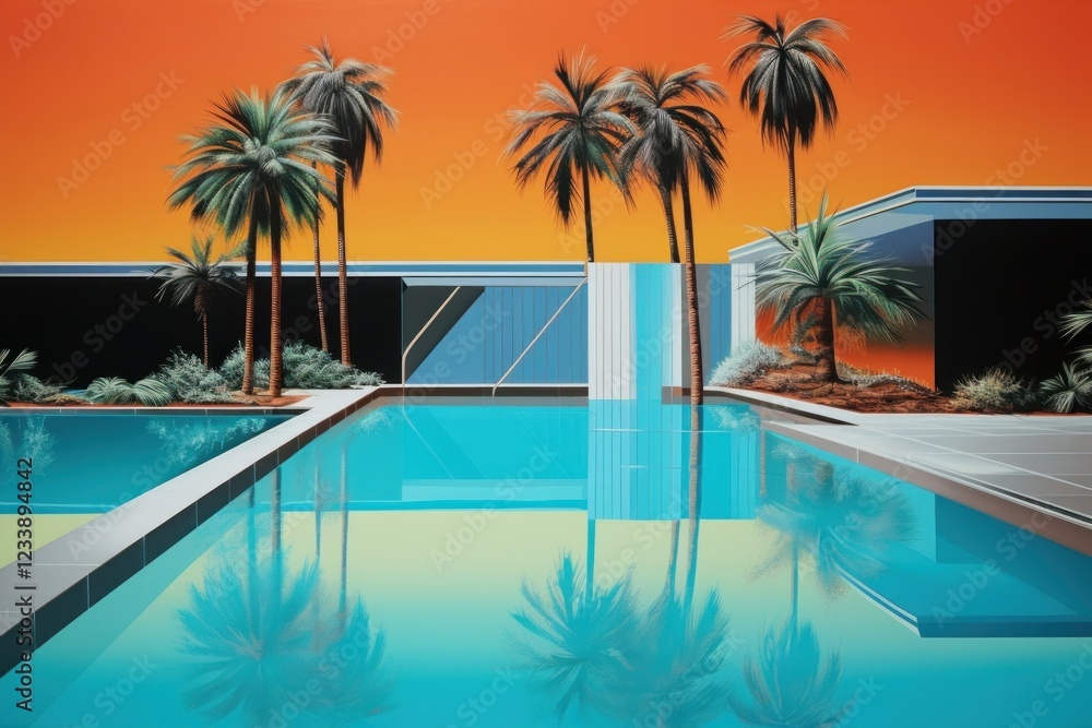 Fototapeta premium Swimming pool architecture outdoors plant.