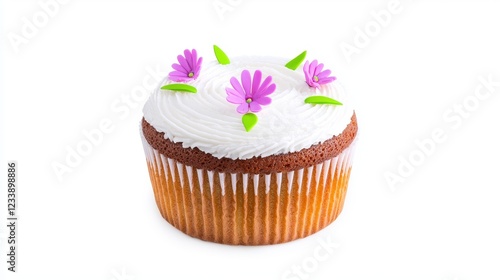 Wallpaper Mural Whimsical Cupcake with Floral Decorations in a Bright Garden Setting Torontodigital.ca