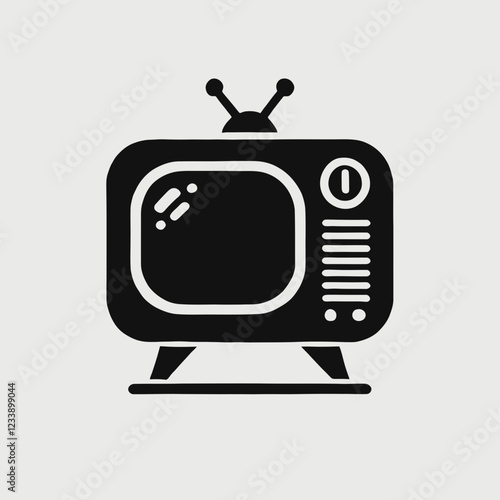 Television silhouette in black on a white background