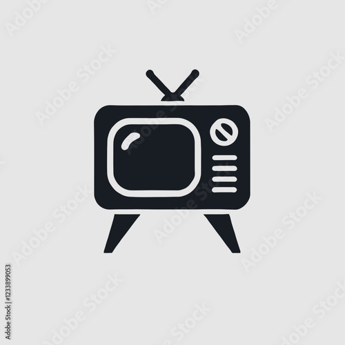 Television silhouette in black on a white background