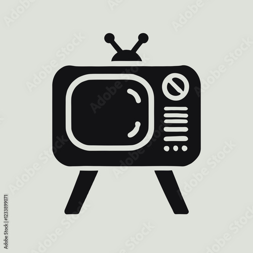 Television silhouette in black on a white background
