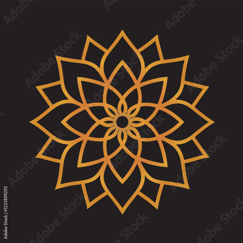 beautiful mandala design with black background