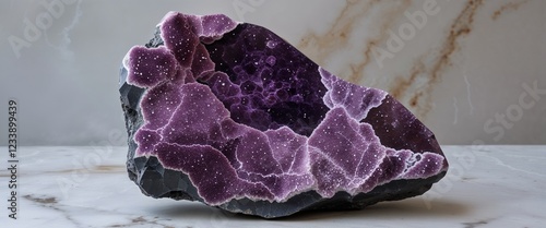 Velvet mauve eclogite stone with polished background photo