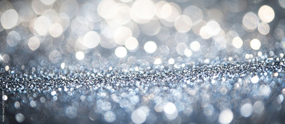 Abstract glitter background with blurred bokeh effect in silver tones perfect for holiday themes and festive designs Copy Space Abstract glitter background with blurred bokeh effect in silver tones perfect for holiday themes and festive designs Copy Space