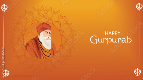 Happy Gurpurab Guru Nanak Dev Ji Portrait photo